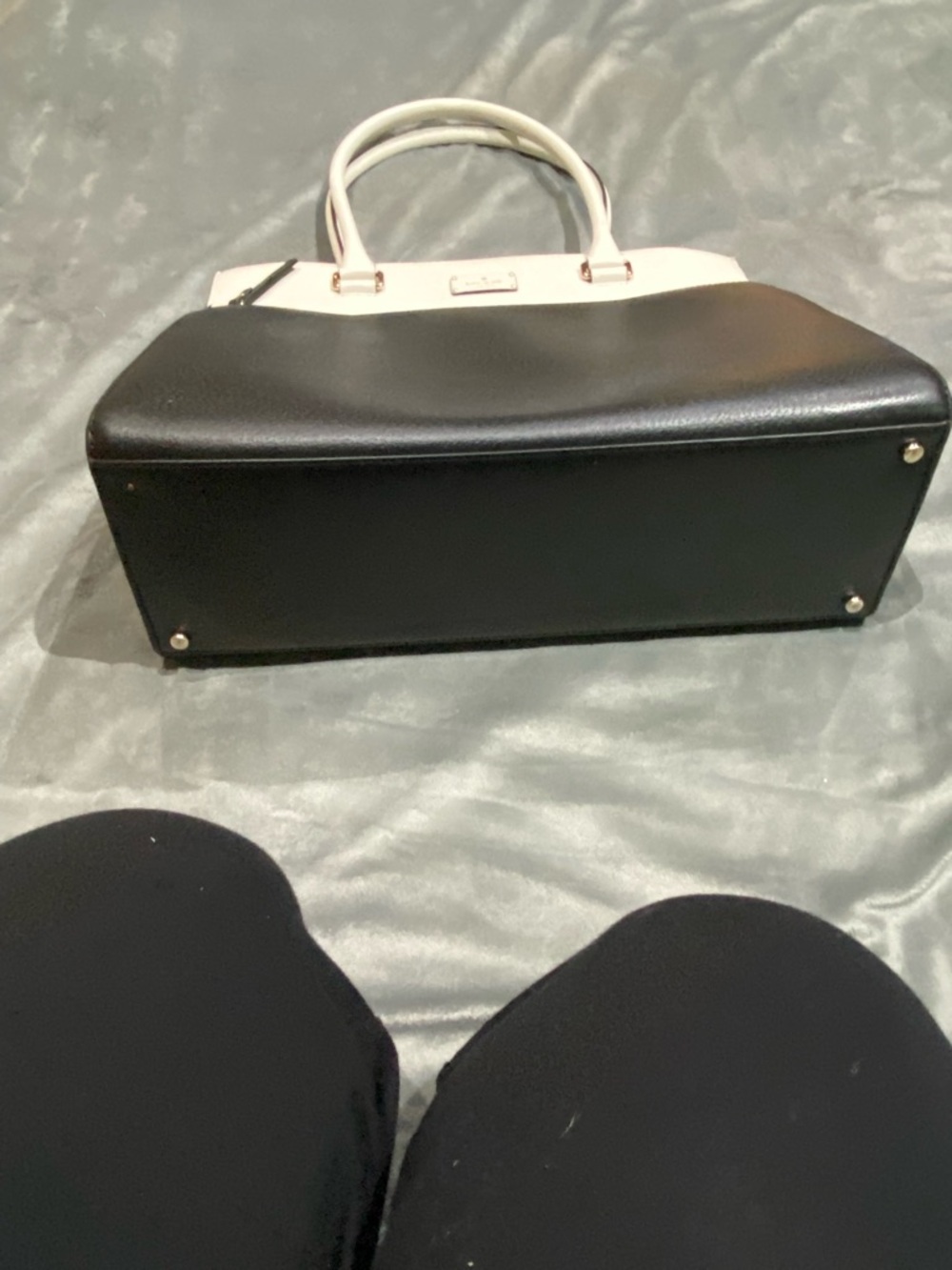 kate spade Two-Tone Black and Cream Structured Tote - Picture 5 of 16